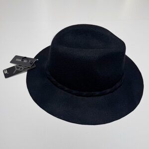David & Young Black Wool Panama Hat